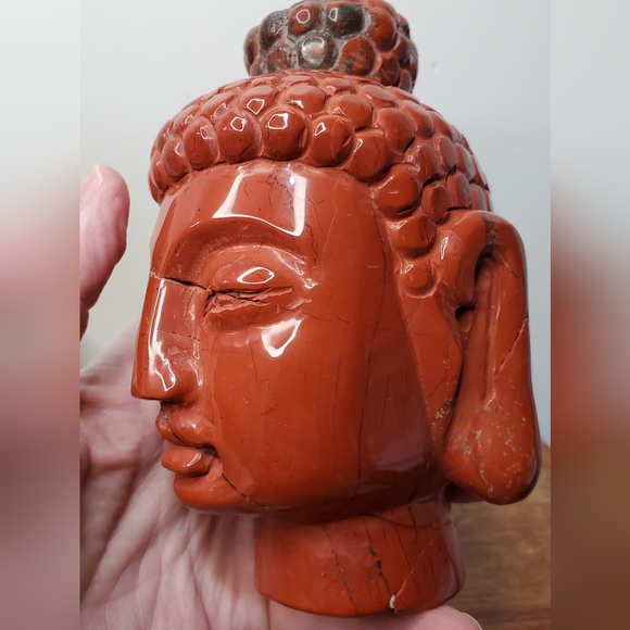 3.3 lbs Red Jasper Crystal Buddha Head, 6 inches - Picture 10 of 15